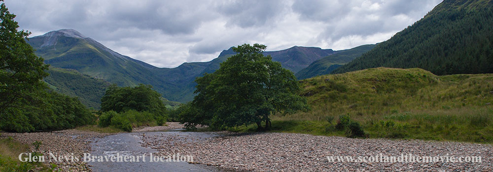 Location for the bridge and English castle from Braveheart, Glen Nevis